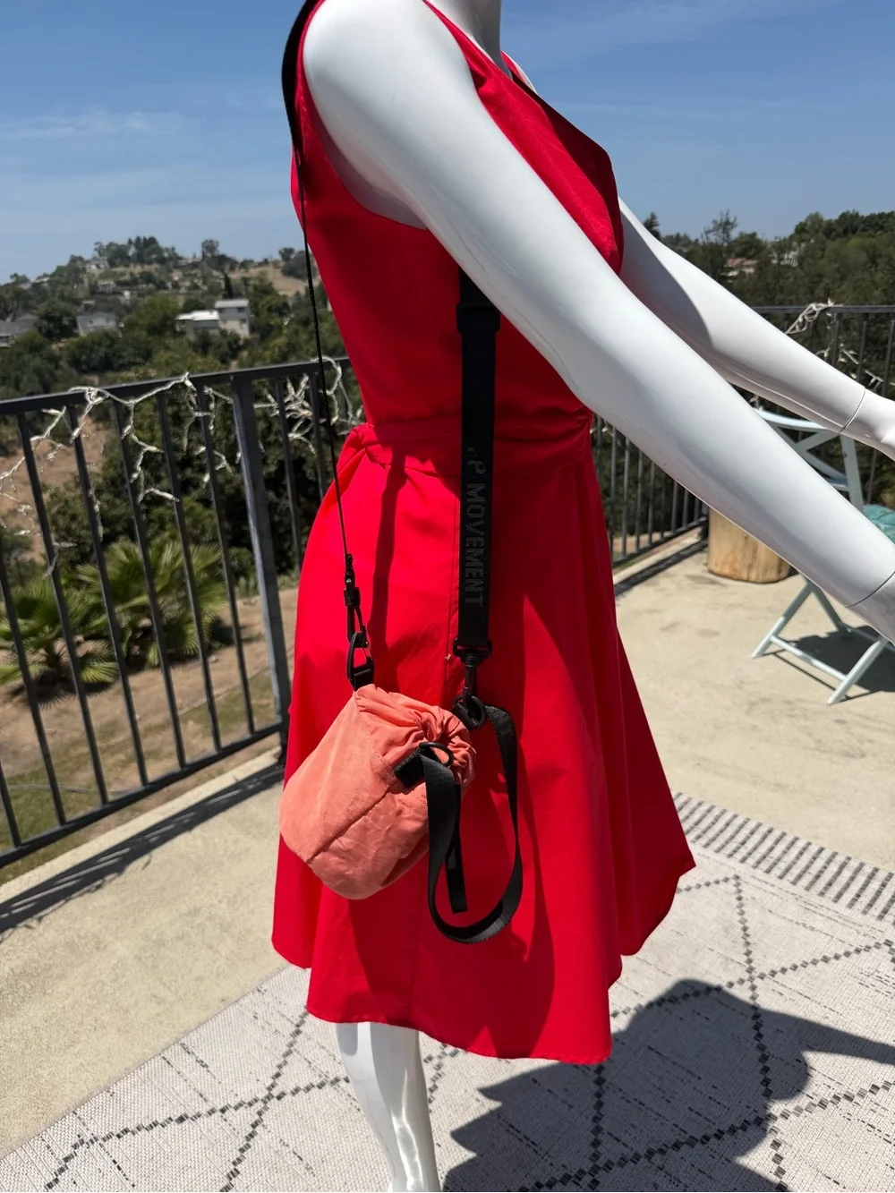 FP Movement by Free People Coral Drawstring Crossbody with Black Strap